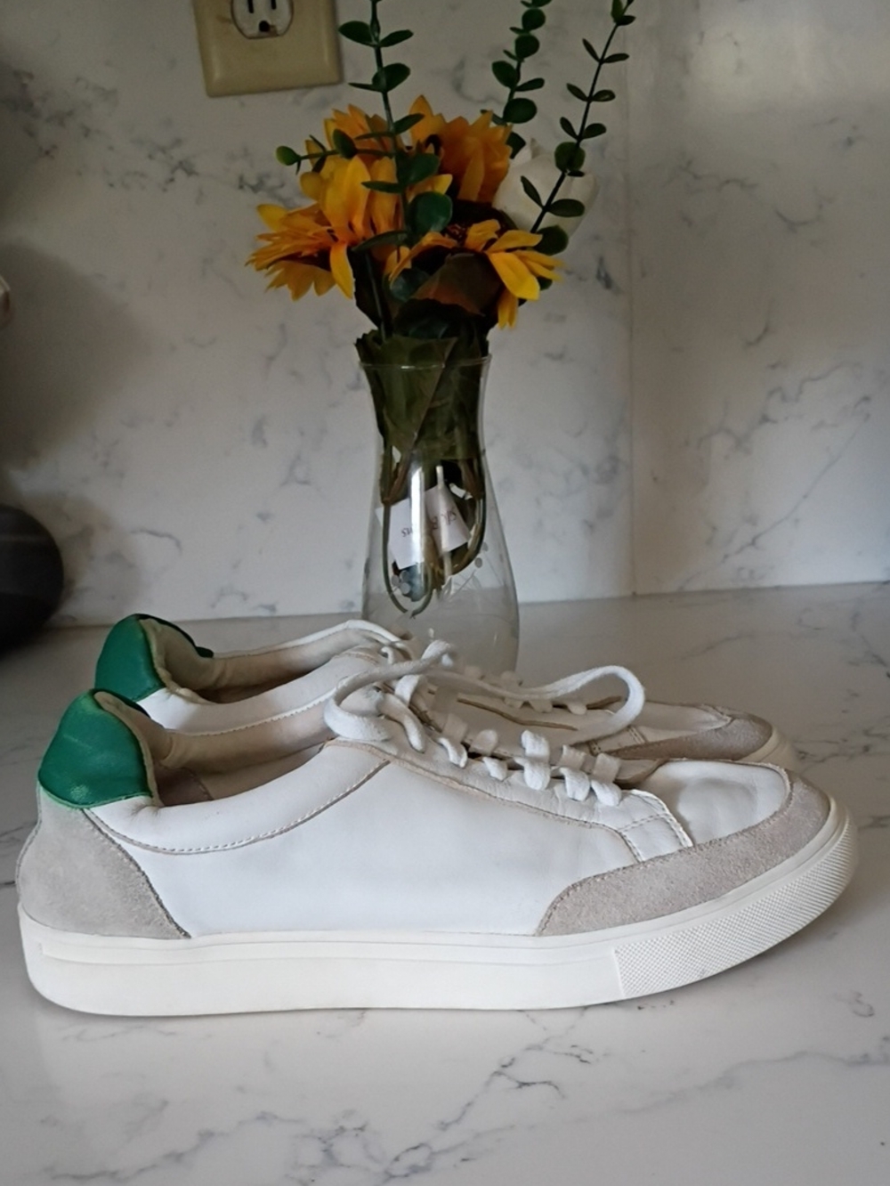 Birdies White Slip-On Flats with Subtle Cream Sole